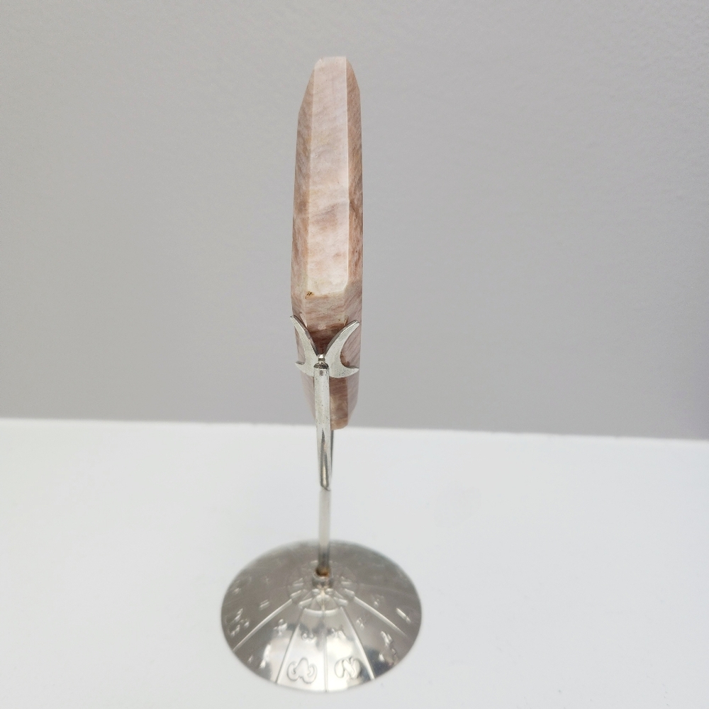 RARE pink amazonite diamond carving with silver stand - crystals gemstone rock - Picture 6 of 12